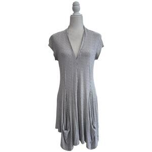 ALEMBIKA lightweight stretch Jersey Lagenlook mini Check dress Sz 8-10